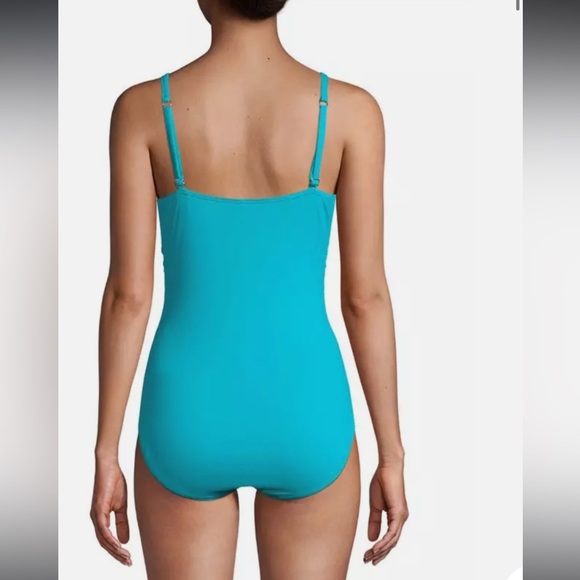Tommy Bahama Turquoise One Piece Swimsuit - Picture 3 of 12